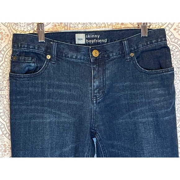 Mossimo Skinny Boyfriend Jeans Size 4 Dark Wash Denim Womens Casual Stylish - Picture 4 of 10
